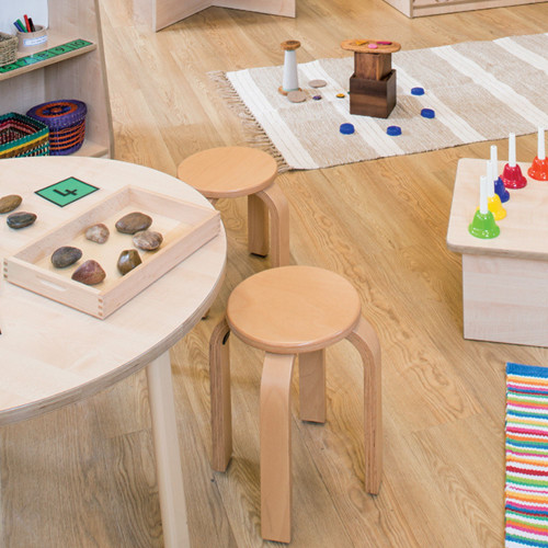 Natural Stackable Stool 35cm
