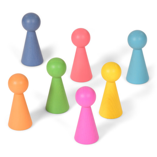 Set of Colourful Wooden Figures