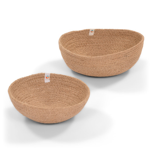 Set Of 2 Jute Basket Bowls
