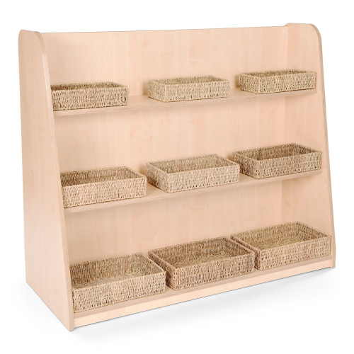 High Level Unit with Shallow Rectangle Seagrass Basket Set