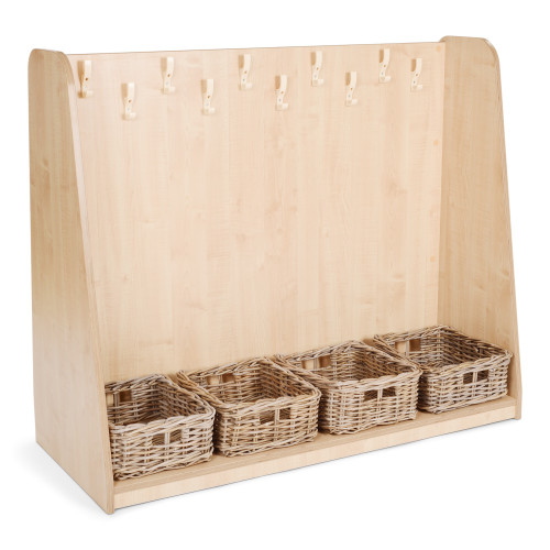 High Level Cloakroom Unit with Rattan Basket Set