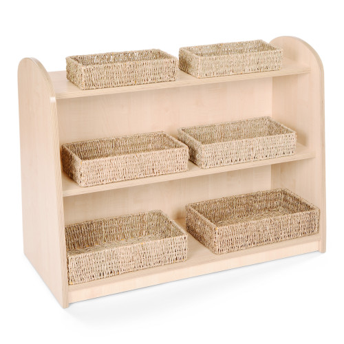Low Level Unit with Shallow Rectangle Seagrass Basket Set