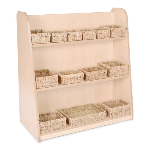 Mid Level Unit with Rectangle Seagrass Basket Set