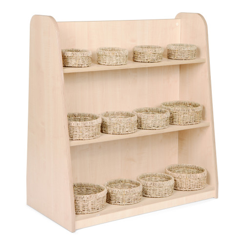 Mid Level Unit with Round Seagrass Basket Set