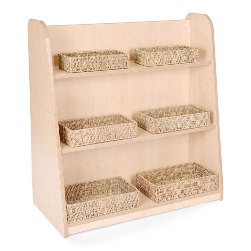 Mid Level Unit with Shallow Rectangle Seagrass Basket Set