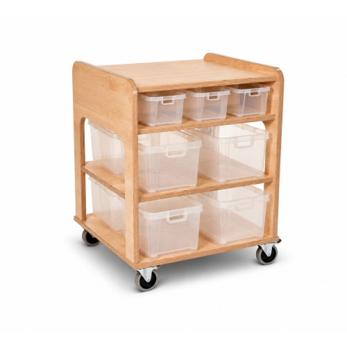 Mobile Resource Trolley High with Transparent Plastic Boxes Set (with RTHIGH)
