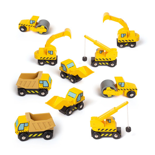 Set of Yellow Construction Vehicles