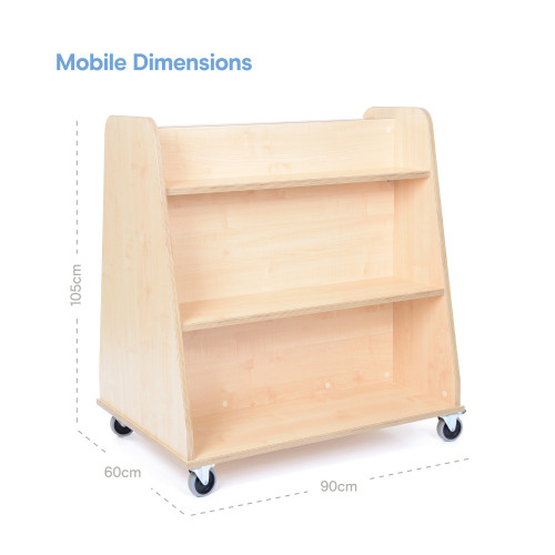 Furniture Dimensions - Mobile Double Sided Shelving Unit