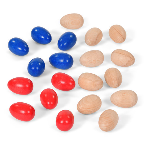 Set of Maths Coloured Wooden Eggs