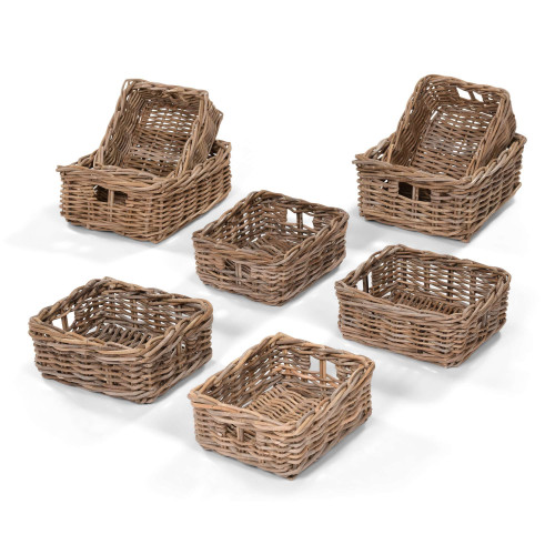 Mid Level Rattan Basket Storage Set