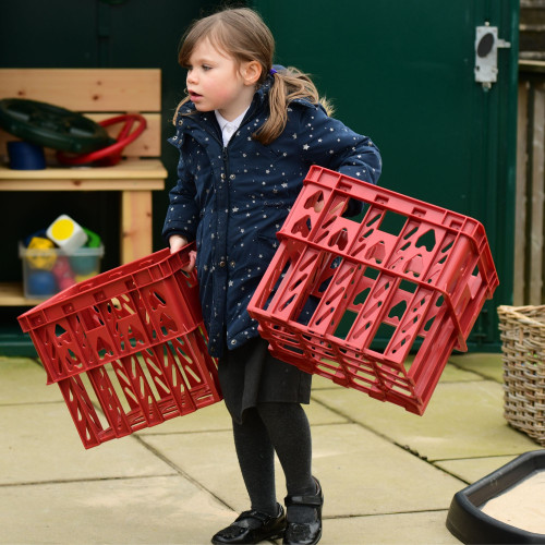 Outdoor Dark Red Crates Set