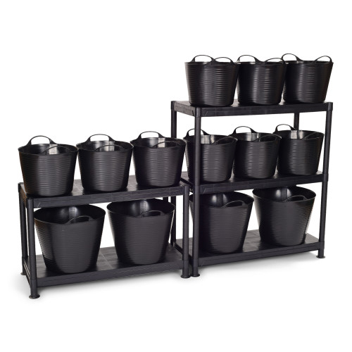 Black Shelving with Black Trugs Storage Set