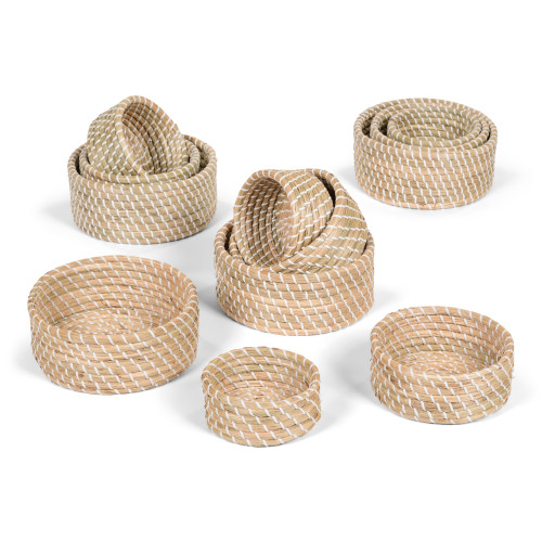 Low Level Natural Round Basket Set