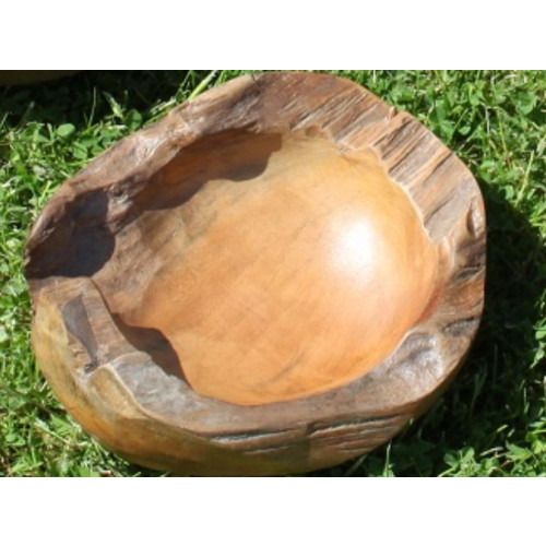 Small Round Wooden Root Bowl 