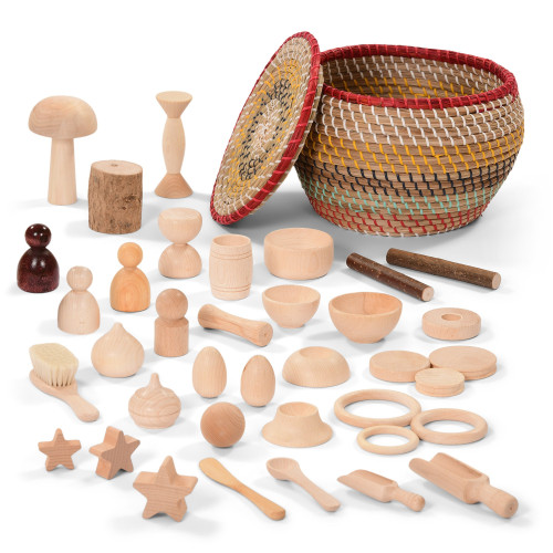 Wooden Resource Treasure Basket