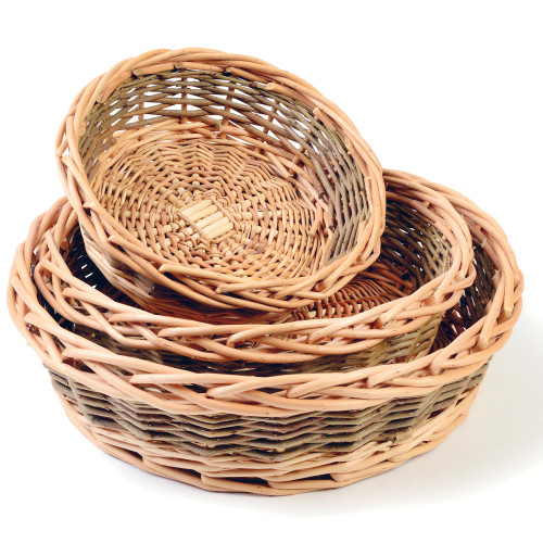 Set of Round Willow Trays