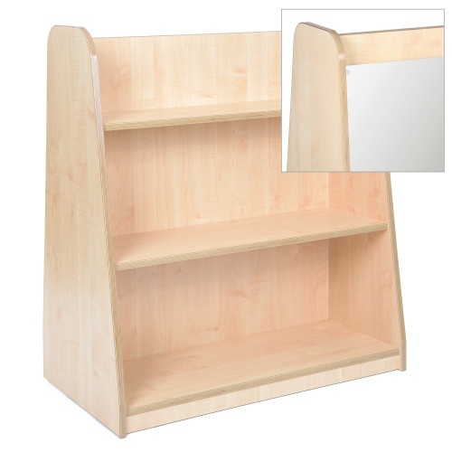 Mid Level Shelving Unit with Mirror