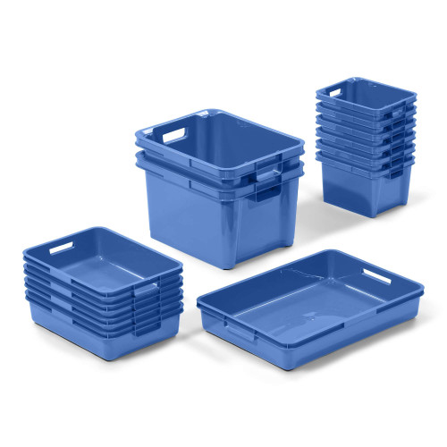 Mid Level Plastic Storage Set Blue