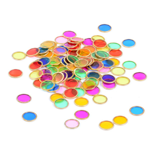 Set of Metal Ringed Translucent Coloured Magnetic Chips