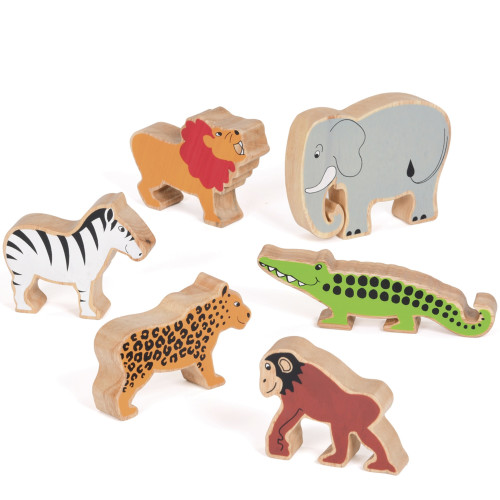 Set of Wooden Wild Animals