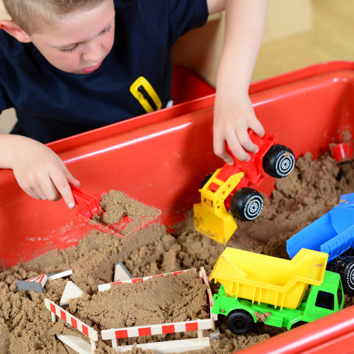 Wet Sand Tray with Wooden Shelf