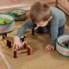 Set of Round Green Trim Baskets