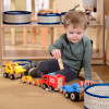Set of Round Blue Trim Baskets