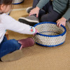Set of Round Blue Trim Baskets