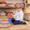 Set of Round Red Trim Baskets