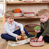 Set of Round Red Trim Baskets