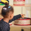 Set of Round Red Trim Baskets
