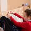 Mobile Double Sided Cloakroom Unit with Plastic Trug Set
