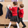 Mobile Double Sided Cloakroom Unit with Rattan Basket Set