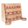 High Level Red Trim Round Basket Storage Set