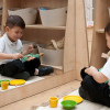 Low Level Closed Shelving Unit with Mirror