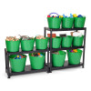 Black Shelving with Green Trugs Storage Set