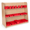 High Level Plastic Storage Set with Pots (Red)