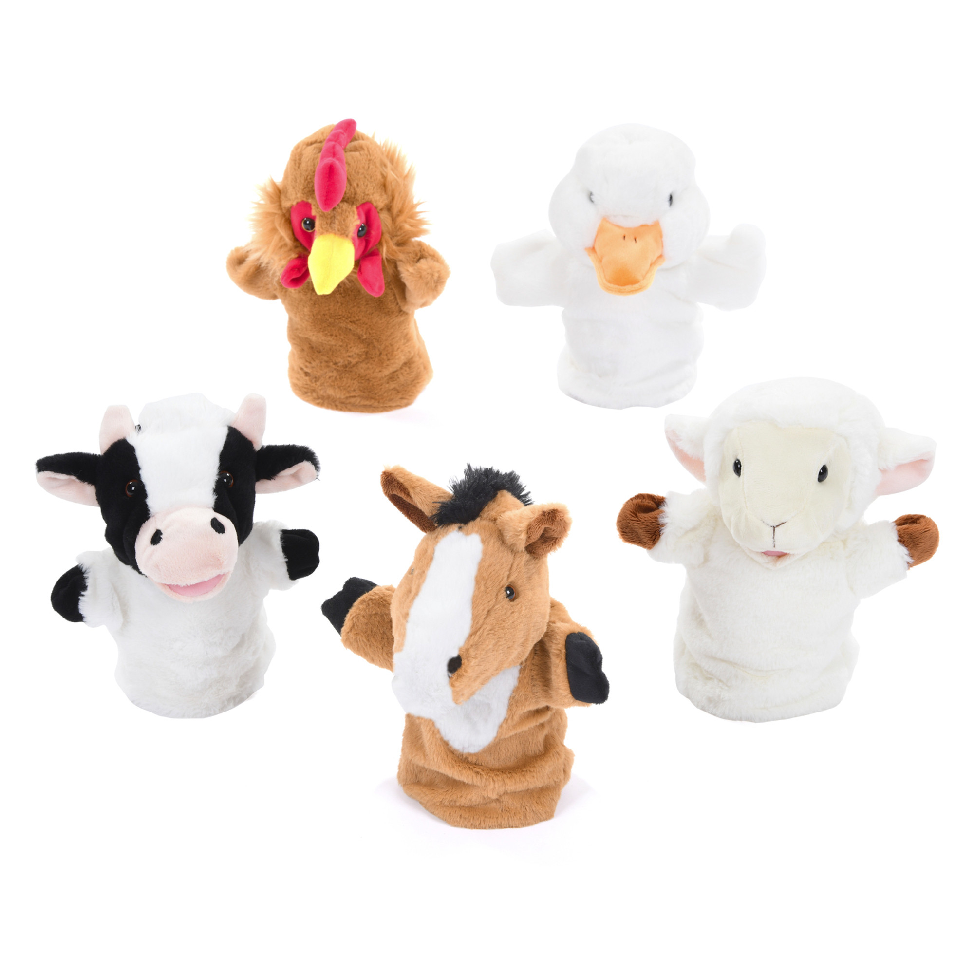 Farm Animals Hand Puppet Set